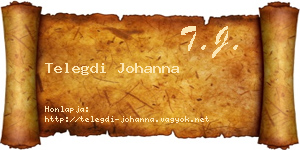 Telegdi Johanna névjegykártya